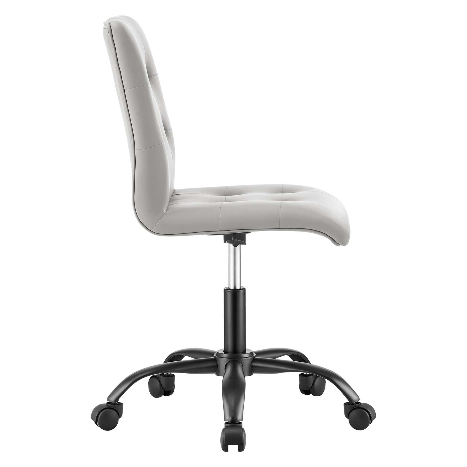 Black Light Gray Vegan Leather Office Chair U3298