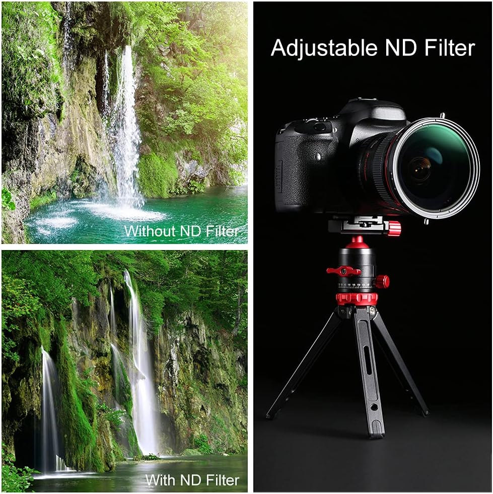 52mm Variable Fader ND2-ND32 ND Filter and CPL Circular Polarizing Filter 2 in 1 Pack of 2 U811