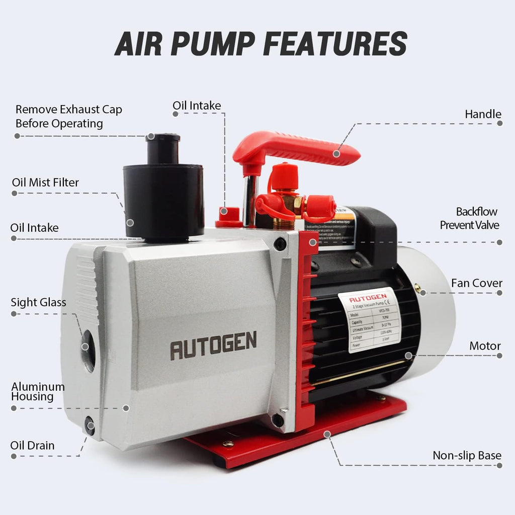 2-Stage Air Vacuum Pump 7CFM 0.3 Pa J197519