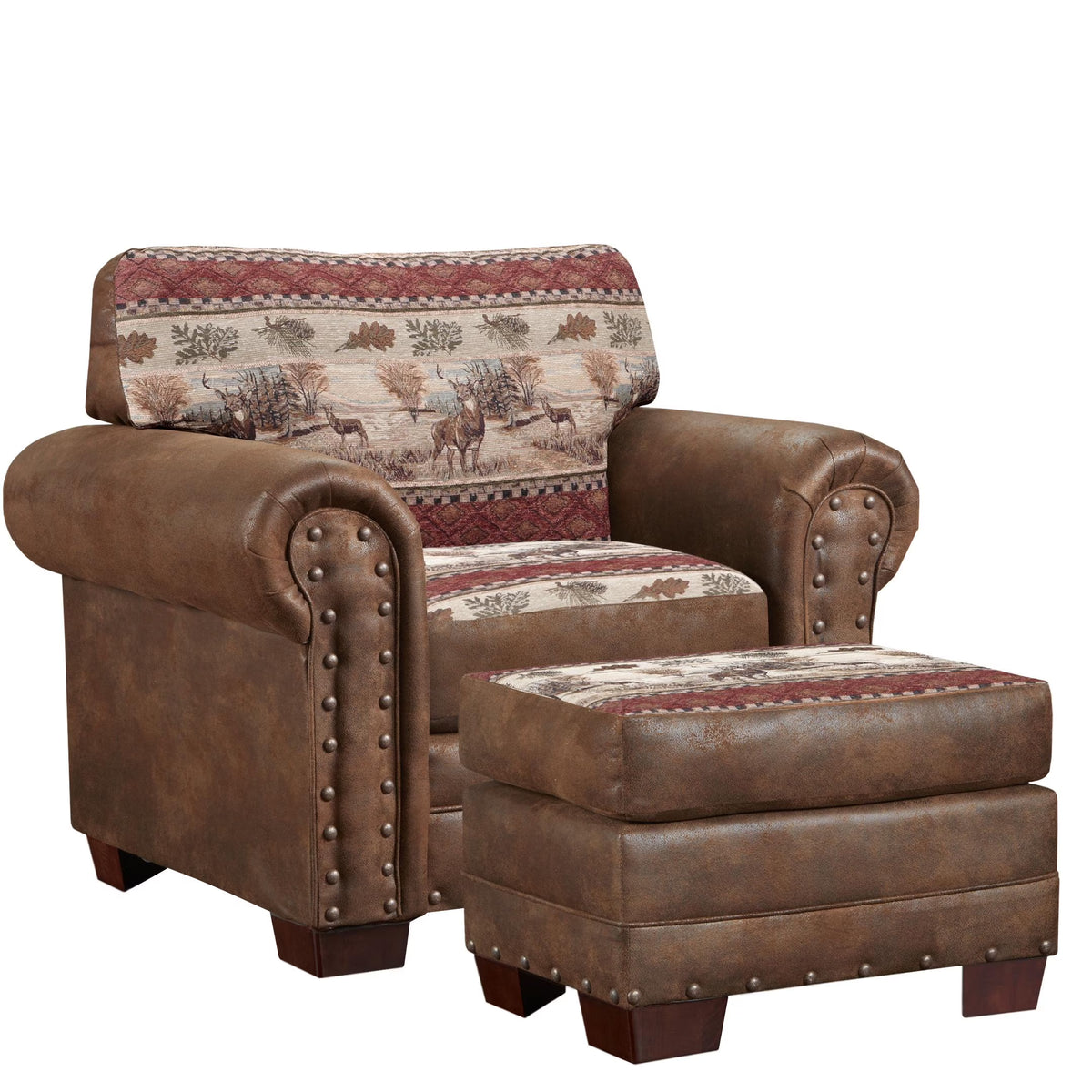 Deer Valley Arm Chair with Matching Ottoman J696