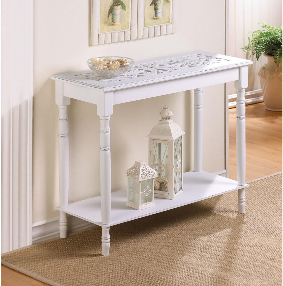 White Wood Sofa Console Table V18359