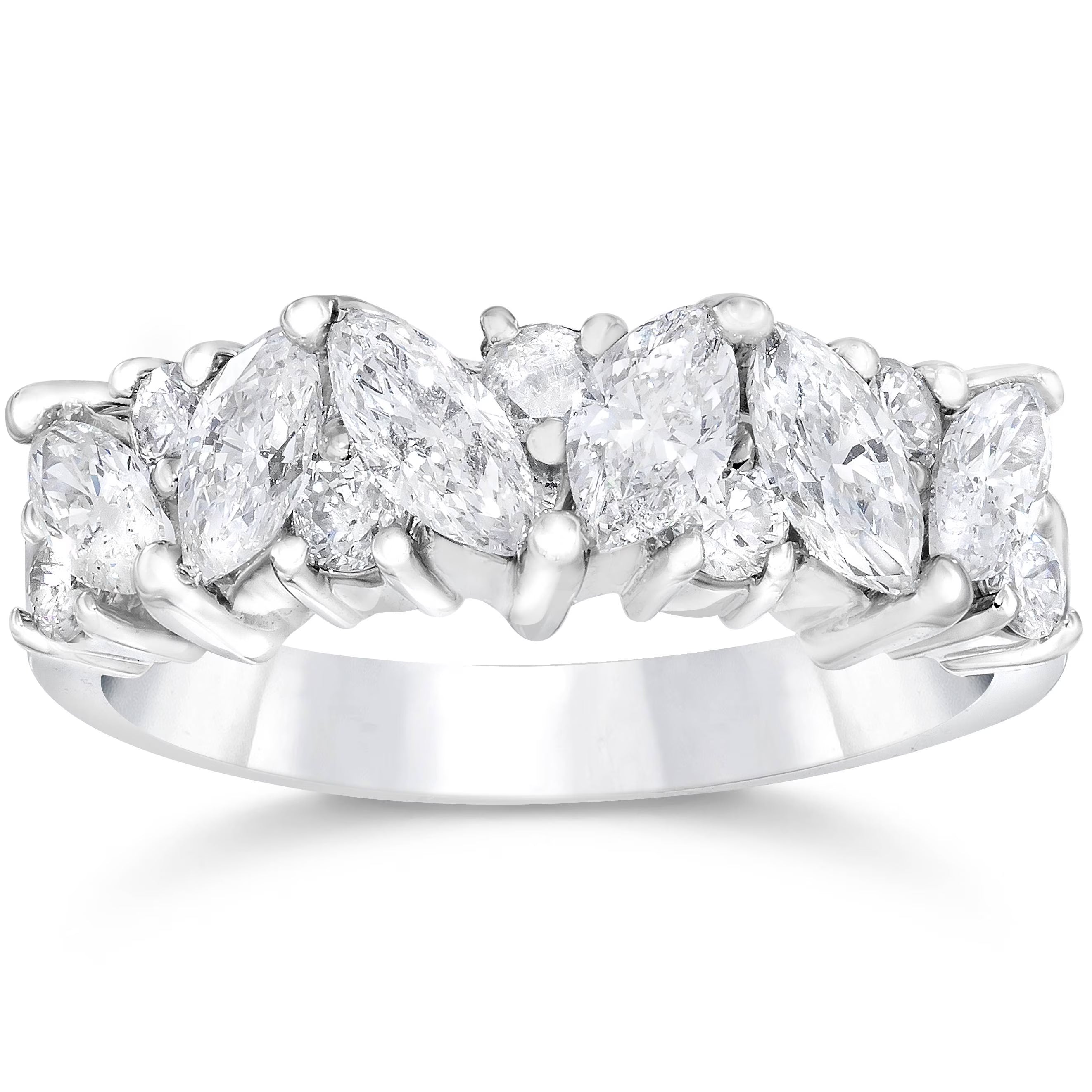 14k White Gold Marquise Diamond Wedding Ring G29261