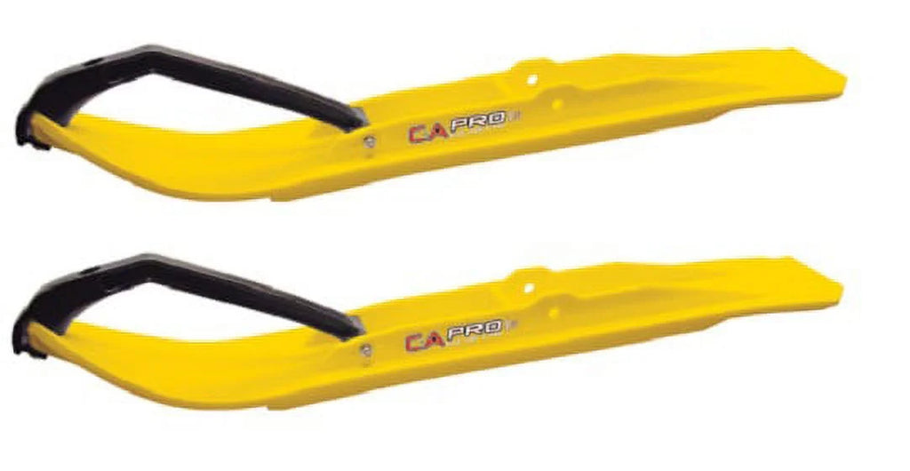 Yellow XT Snowmobile Skis with 6" Round Bars Complete Kit I20252