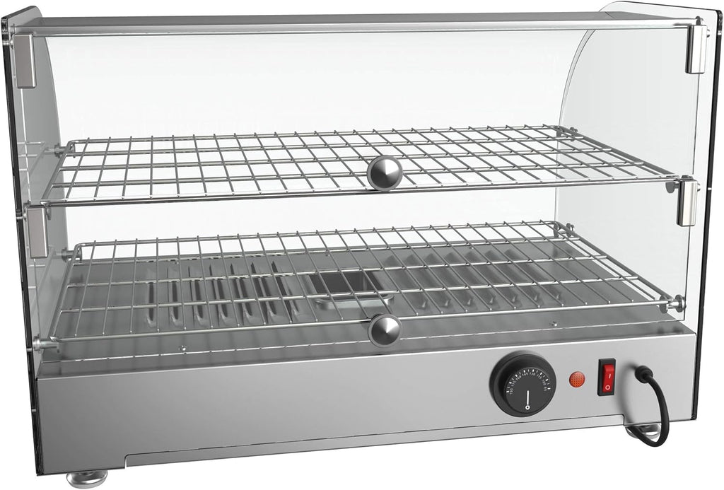 22" Commercial 2 Shelf Countertop Food Warmer Display Case, Silver M421