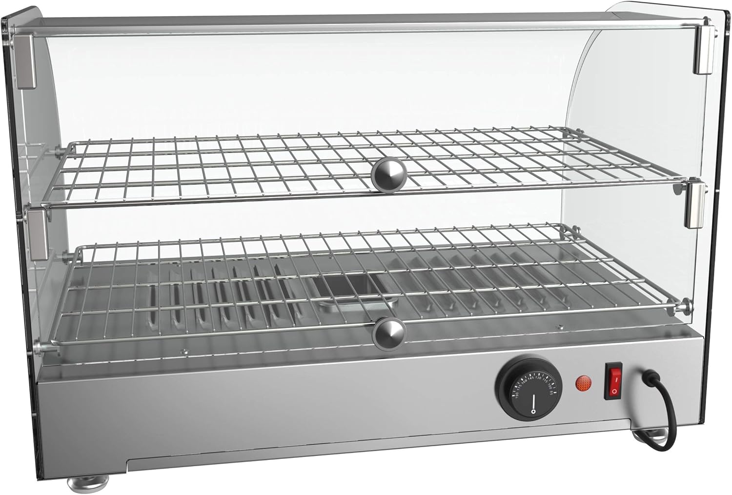22" Commercial 2 Shelf Countertop Food Warmer Display Case, Silver M421