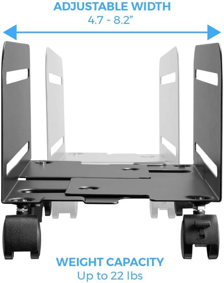 Adjustable Mobile PC Tower Stand Cart with Wheels L862482