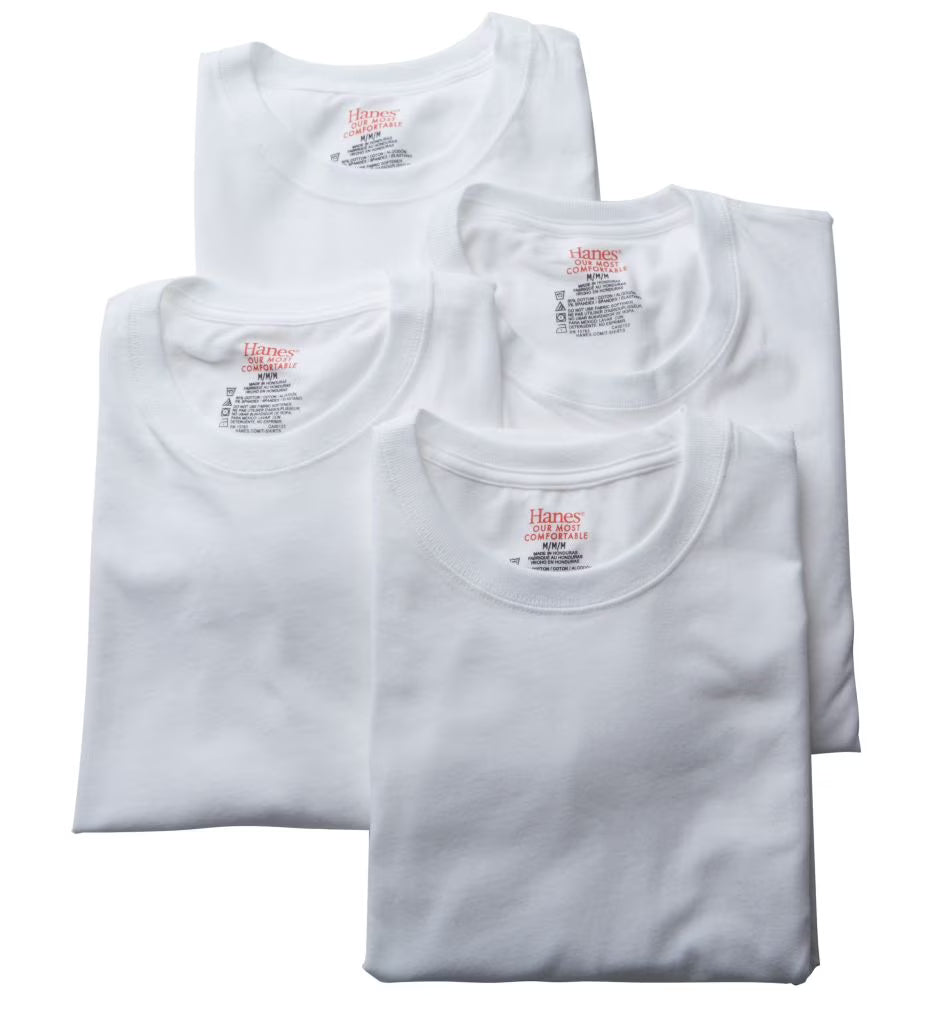 4 Pack White Stretch Crew T-Shirts N92137