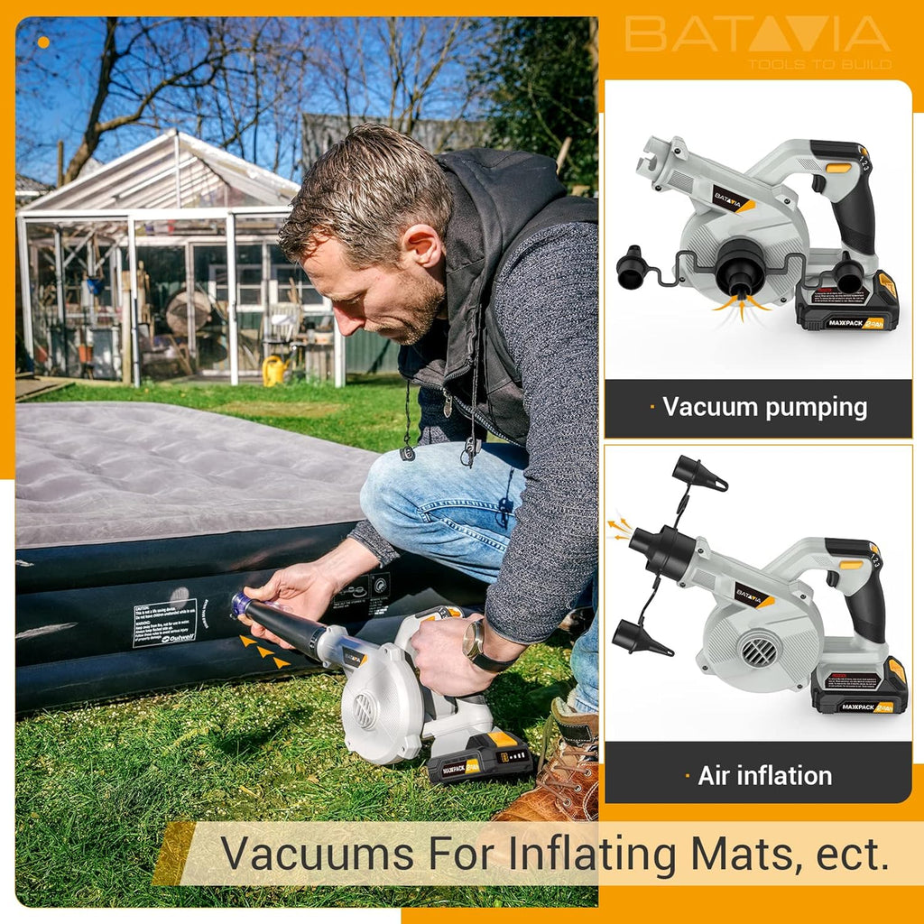 20V Cordless Electric Leaf Blower & Vacuums with Charger & 2.0Ah Lithium Battery E3882