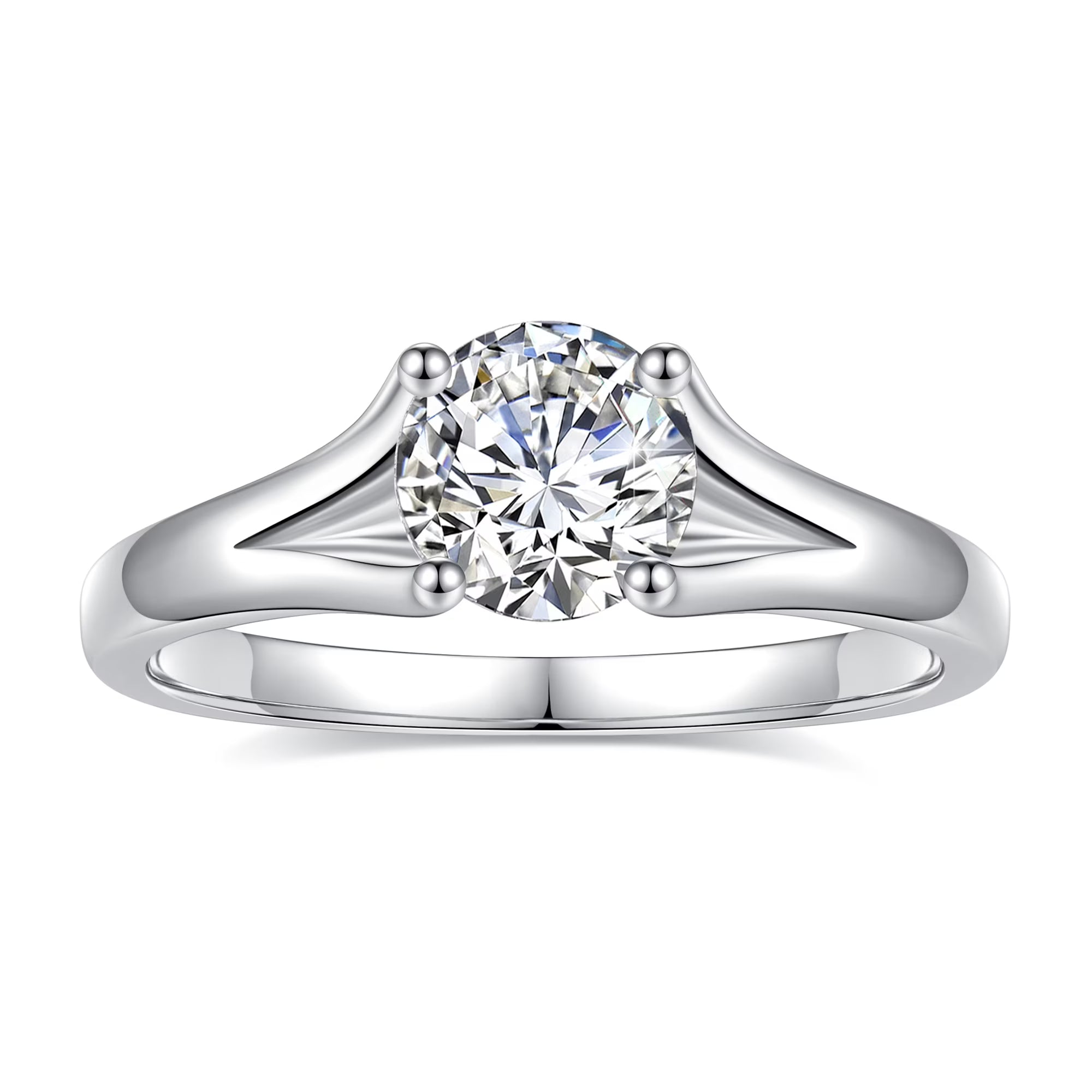 1 Carat Moissanite Engagement Ring 925 Sterling Silver Solitaire Round Cut Z775641