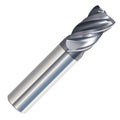 3/8x22 Corner Radius End Mill, 4 Flute, 2x22 OAL, Solid Carbide, AlTiN Coated I741420