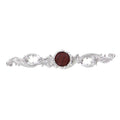 Polished Silver Bar Pull with Brown Strap B96119