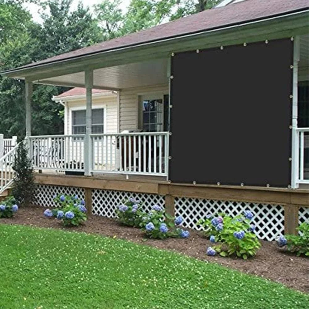 Heavy Duty Black Knitted Mesh Tarp with Grommets 60-70% Shade 6 Ft x 8 Ft. D119620