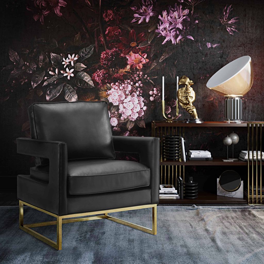 Black Leather Chair Q23960