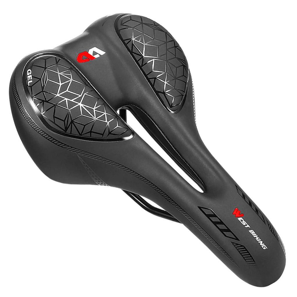 Bike Seat Padded Saddle Cushion with Removable Rechargeable LED Tail Light X544