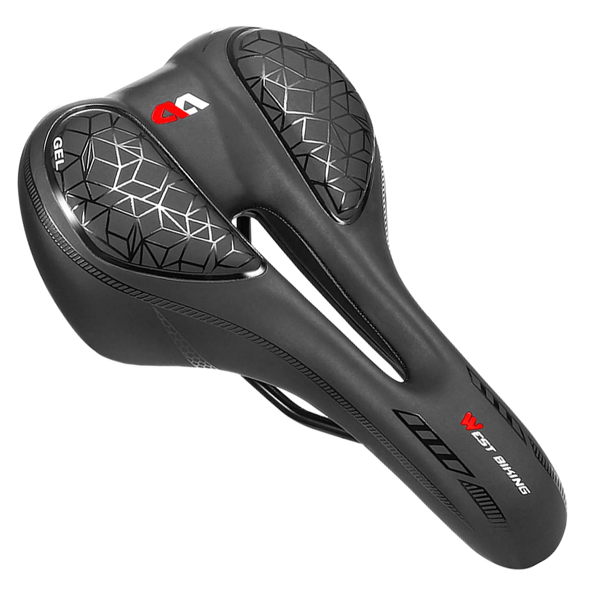 Bike Seat Padded Saddle Cushion with Removable Rechargeable LED Tail Light X544