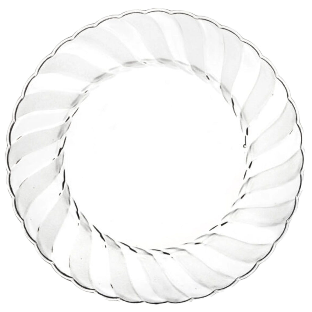 Clear Plastic Plates with Flared Rim, 18 PACK, 10.25 inch S636