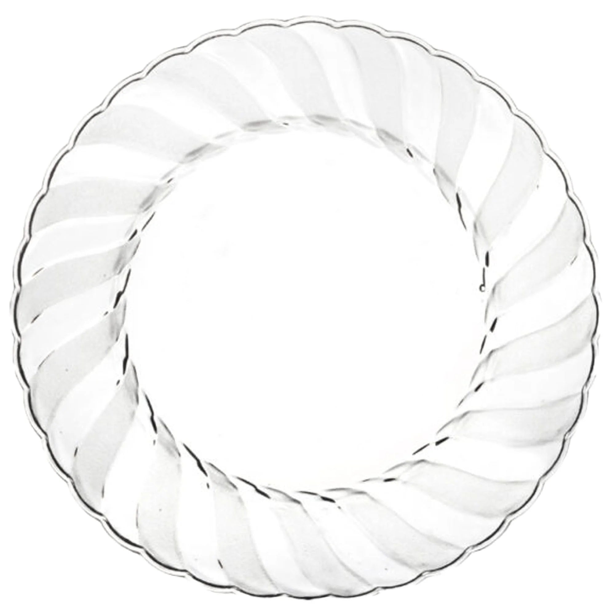 Clear Plastic Plates with Flared Rim, 18 PACK, 10.25 inch S636