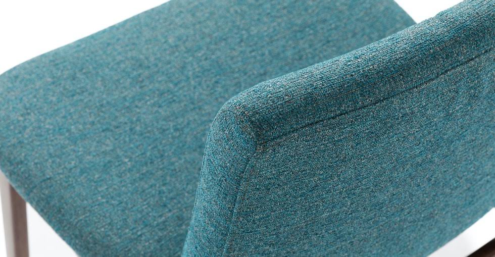 Blue Fabric Dining Chair with Walnut Frame X7260