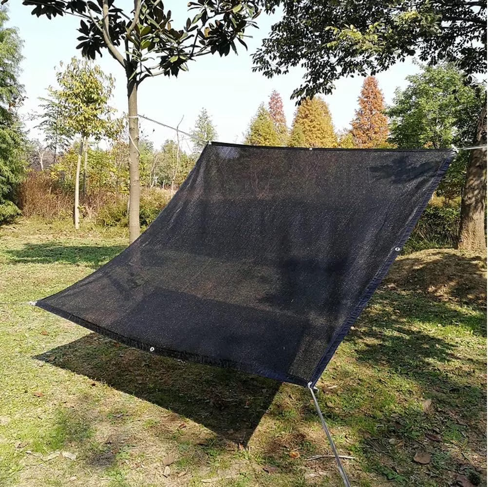 Heavy Duty Black Knitted Mesh Tarp with Grommets 60-70% Shade 6 Ft x 8 Ft. D119620
