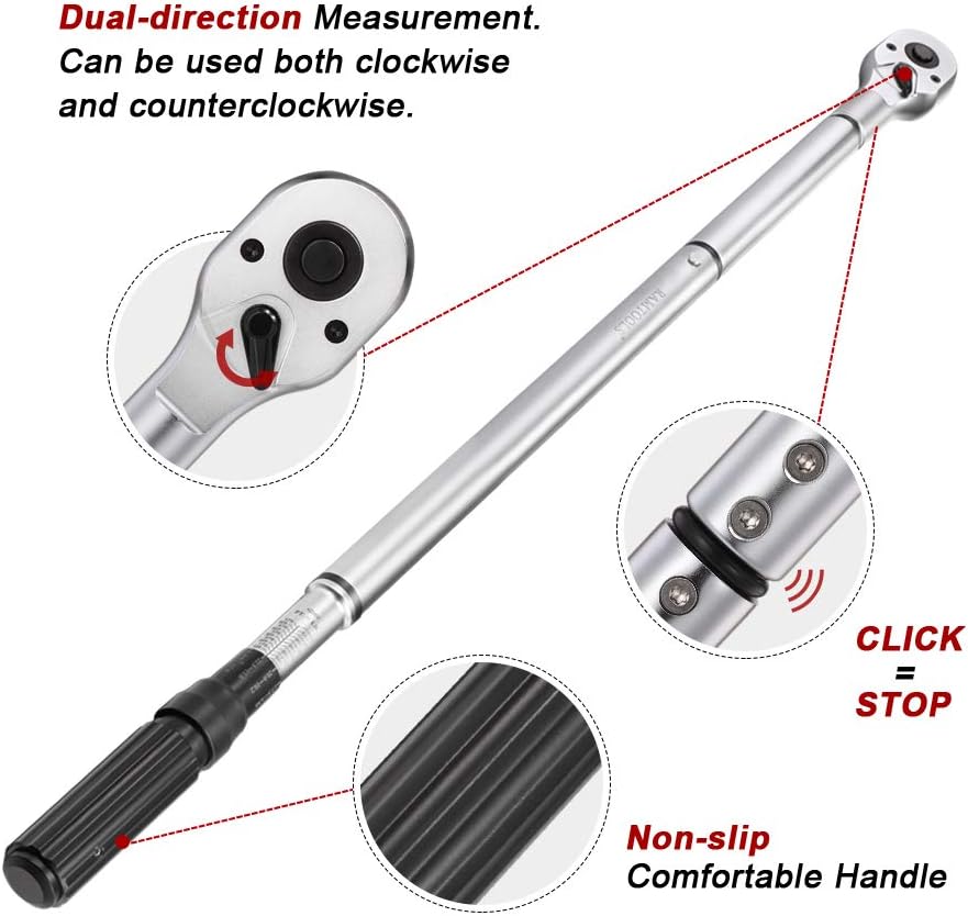 3/4-inch Drive Click Torque Wrench Set with Buckle with Screwdriver L246