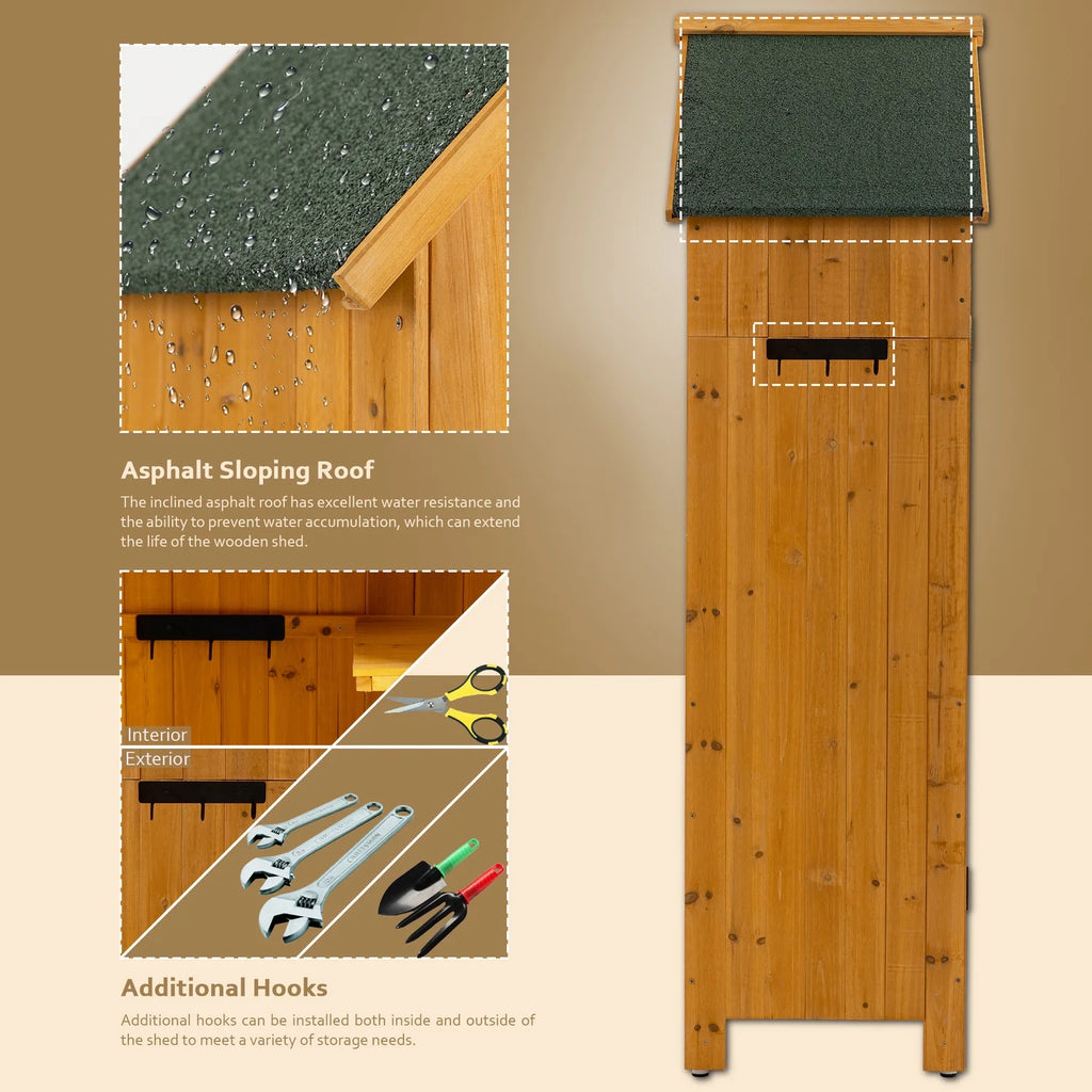 Outdoor Storage Cabinet Wooden Garden Shed H978121