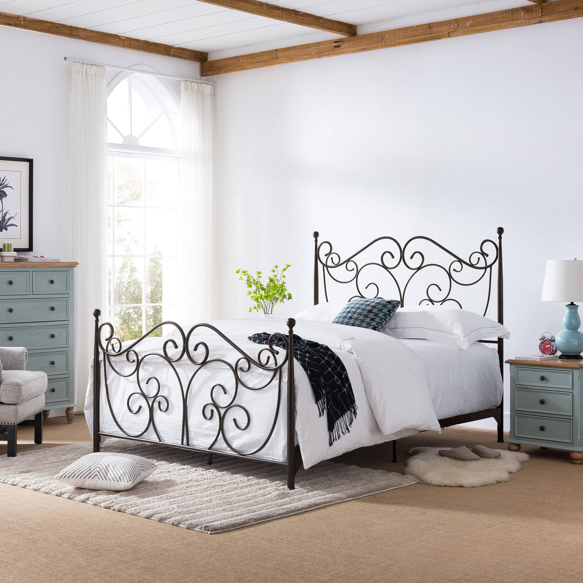 Queen Dark Bronze Bed Set B162