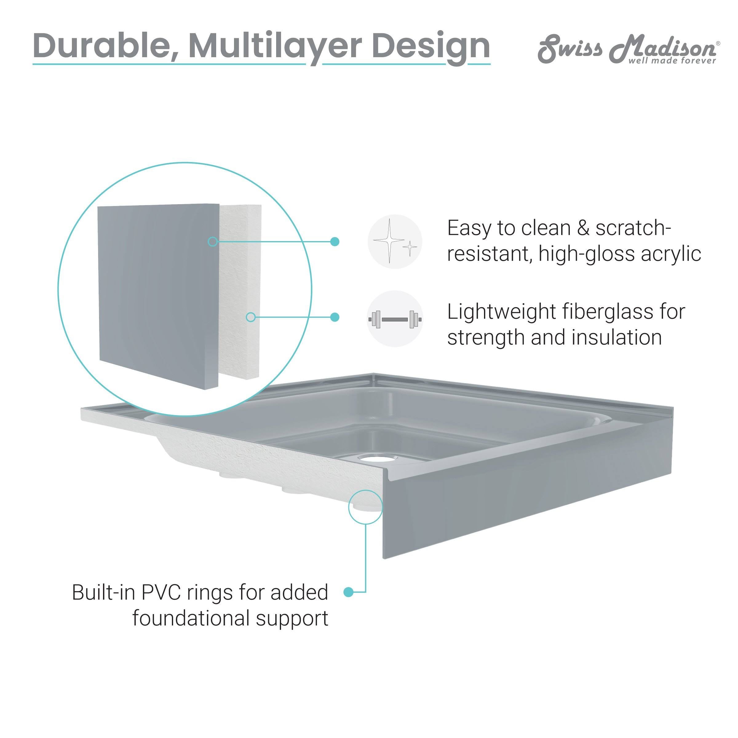 Gray Single Shower Base X38651