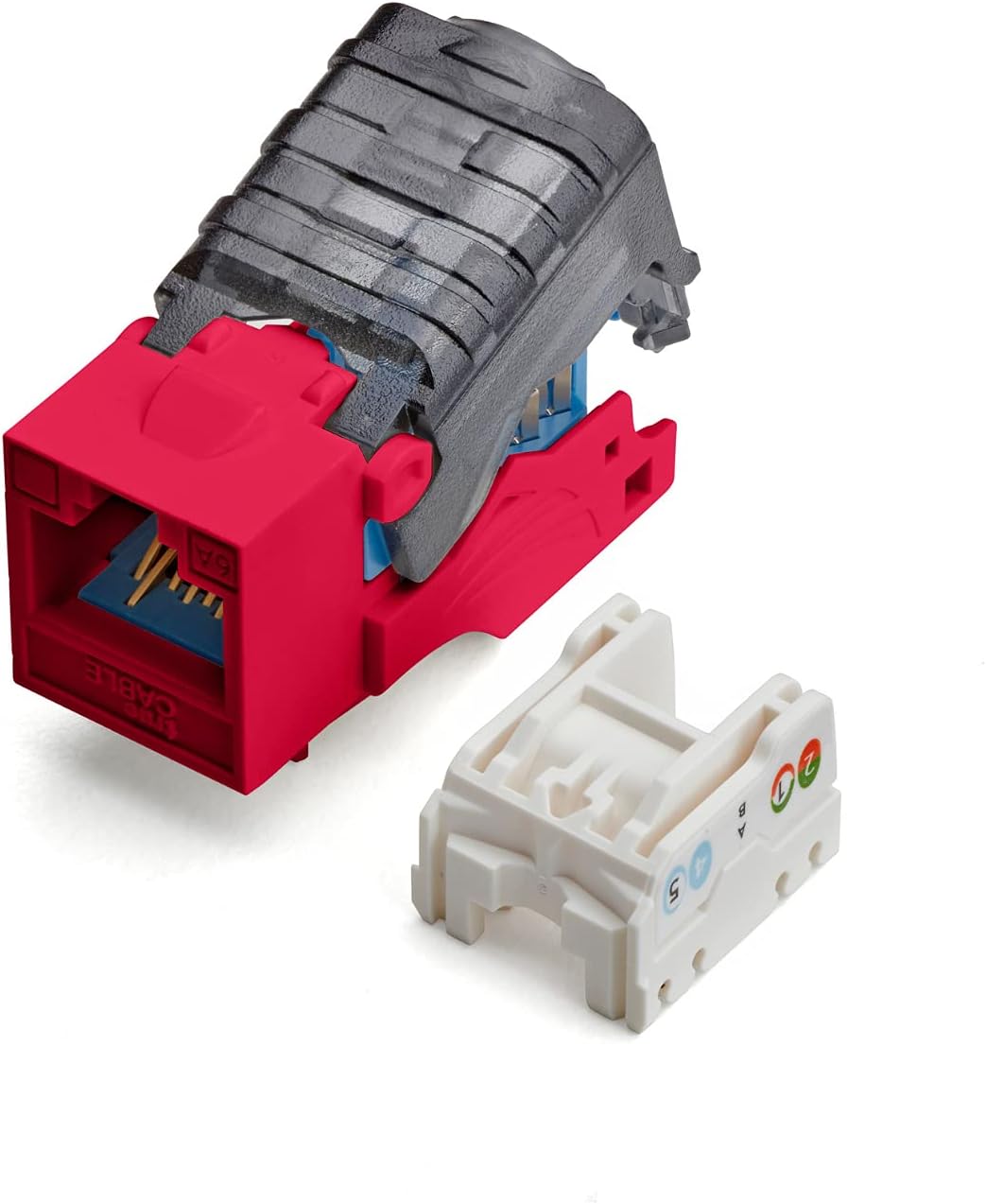 White Cat6A Toolless Keystone Jack, 12 Pack B682