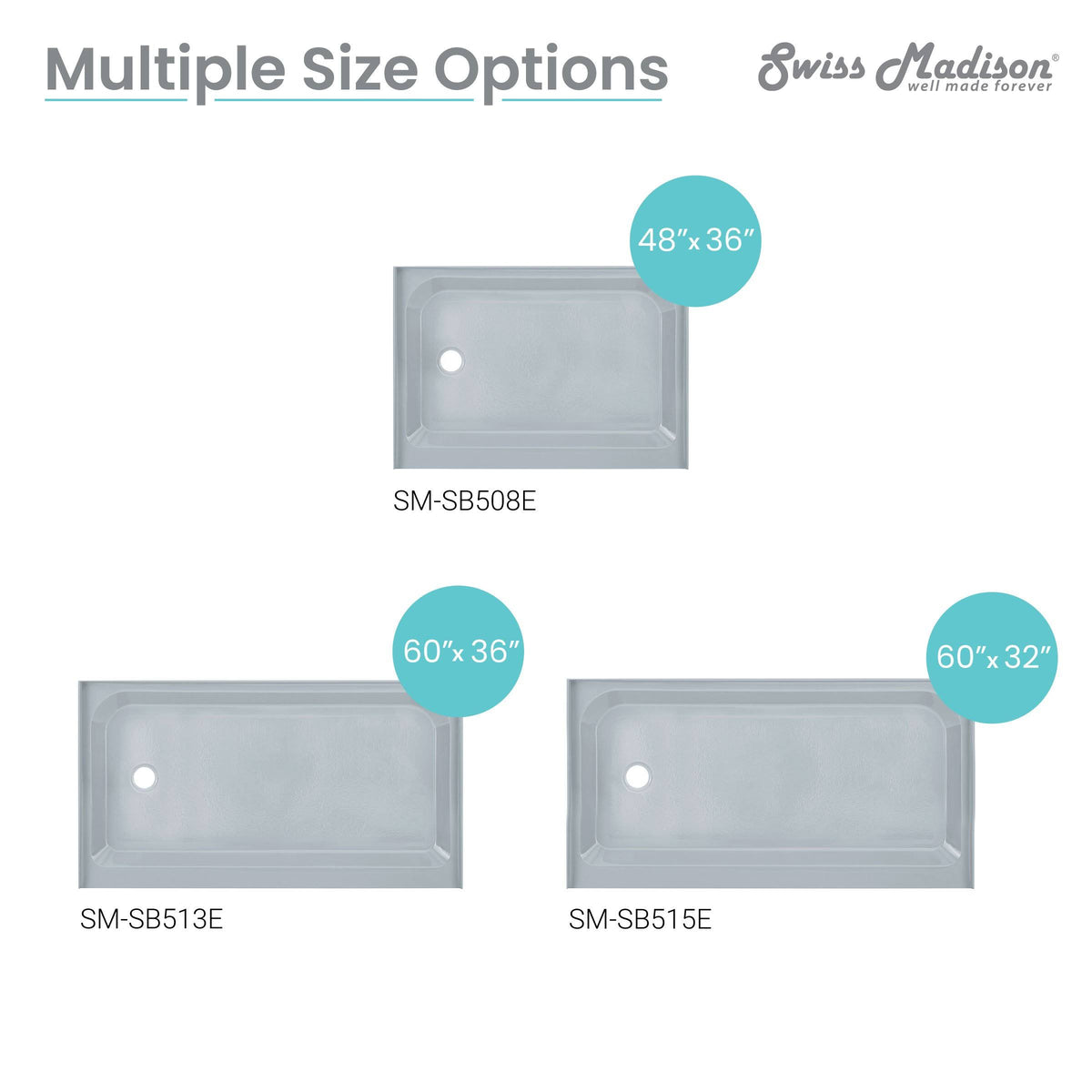 Gray Single Shower Base X38651