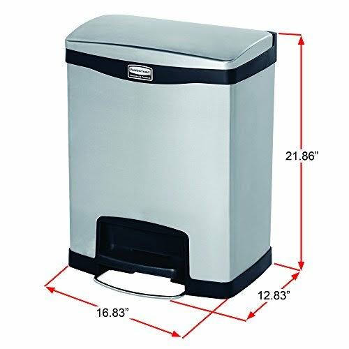 Blk 8 gal Stainless Steel Step-On Container C189