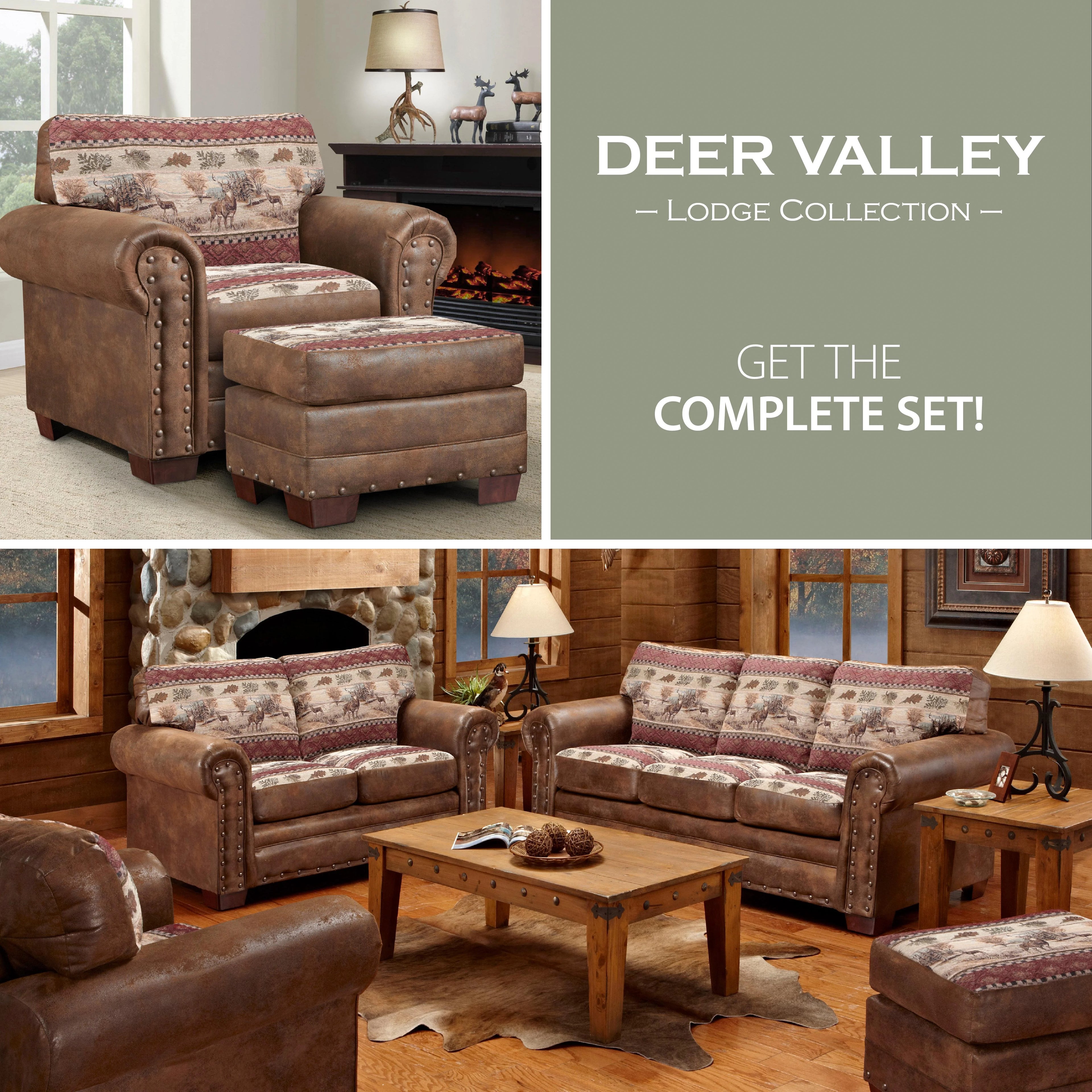 Deer Valley Arm Chair with Matching Ottoman J696
